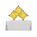 Triangular Small Micro GeoMetrix Table Top, Single Sided Package (12.60" x 12.60") with Logo