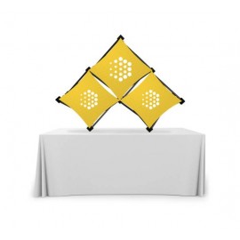 Triangular Small Micro GeoMetrix Table Top, Single Sided Package (12.60" x 12.60") with Logo
