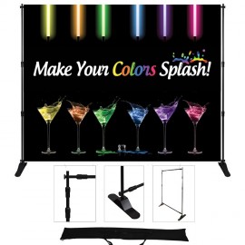 10' x 8' Adjustable Display Kit - Graphic, Hardware, Case with Logo  10