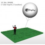 Sphere, White (1-Color Imprint, 2 Locations) 10'Dia. Logo Branded