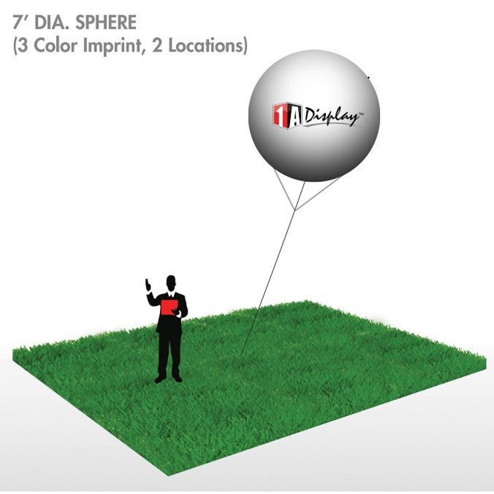 Sphere, Black (3-Color Imprint, 2 Locations) 7'Dia. Logo Branded Sphere, Black (3-Color Imprint, 2 Locations) 7'Dia. Logo Branded