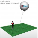Sphere,Blue (4-Color Imprint, 2 Locations) 6'Dia. with Logo