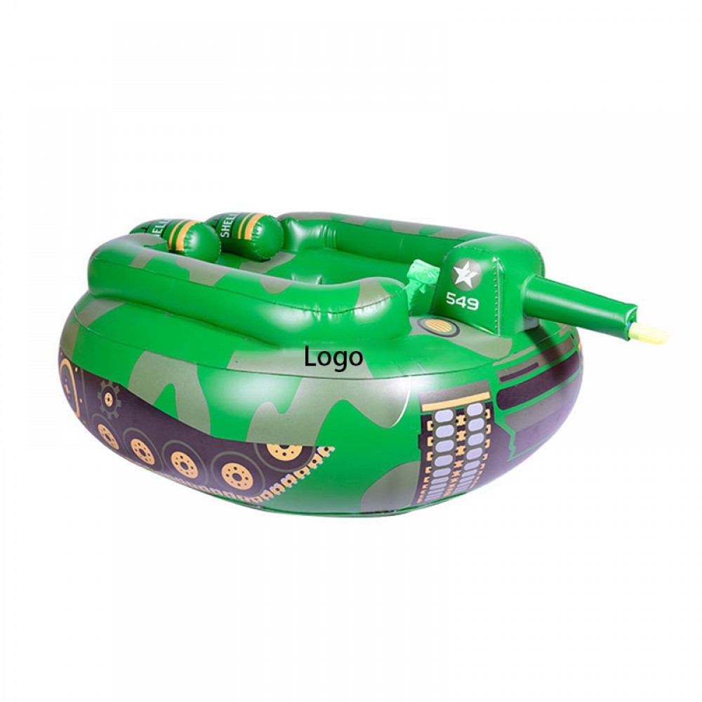Custom Tank Inflatable Kiddie Pool Float with Water Gun
