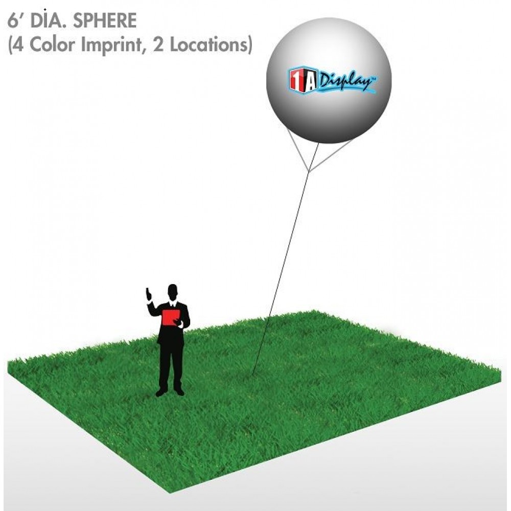 Custom Sphere, White (4-Color Imprint, 2 Locations) 6'Dia. Custom Sphere, White (4-Color Imprint, 2 Locations) 6'Dia.