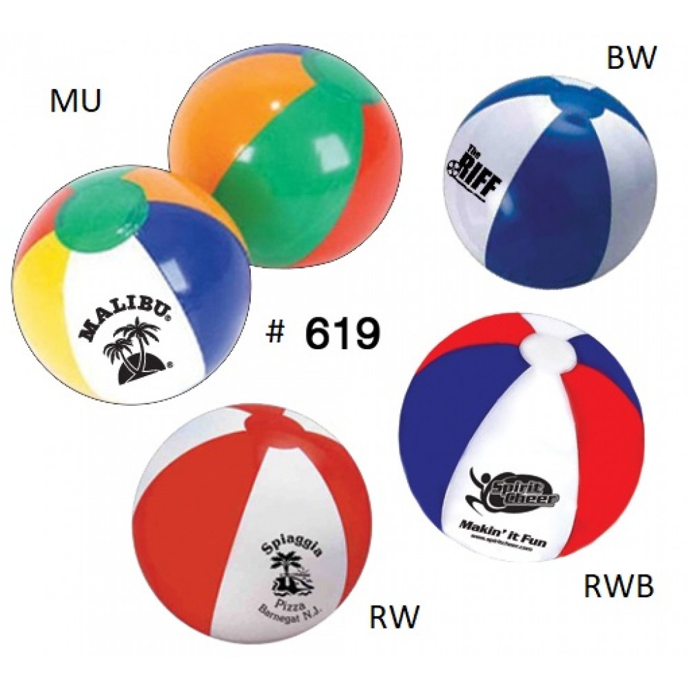 Special Pricing !... 16" Official Size Inflatable Beach Ball Custom Imprinted