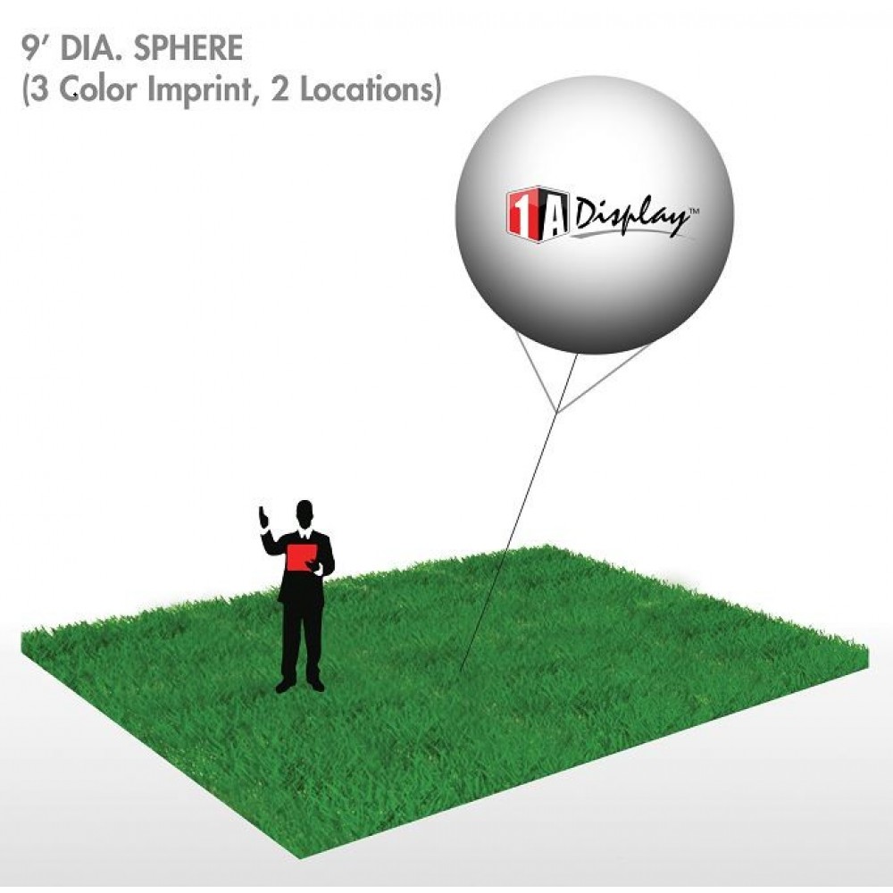Sphere, Red (3-Color Imprint, 2 Locations) 9'Dia. Logo Branded Sphere, Red (3-Color Imprint, 2 Locations) 9'Dia. Logo Branded