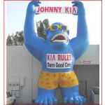 25' Inflatable Air Blown Standing Gorilla with Storage Bag with Logo