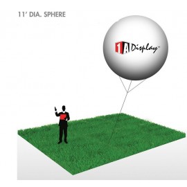 Custom Imprinted Sphere, White (1-Color Imprint, 2 Locations) 11'Dia.