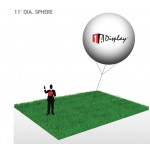 Sphere, White (2-Color Imprint, 2 Locations) 11'Dia. Custom Printed