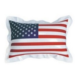 Promotional 11" Inflatable Solid One Sided U.S.A. Flag Pillow