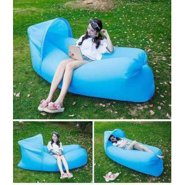 Logo Branded Inflatable Lounger Sofa With Sun Shade