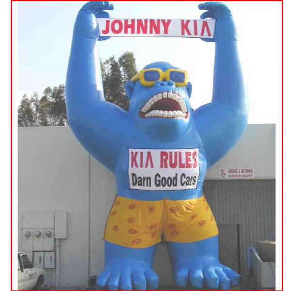 Customized 11' Inflatable Air Blown Standing Gorilla with Storage Bag