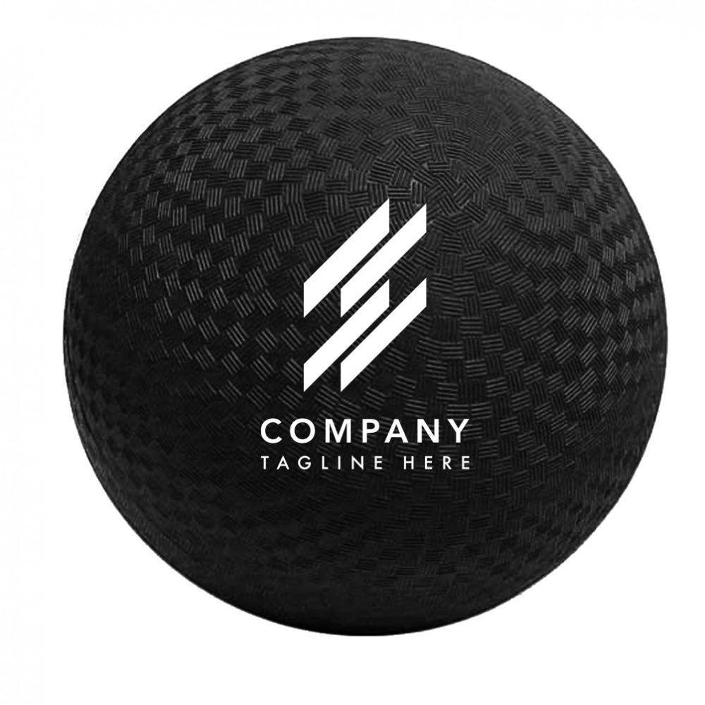 Custom Imprinted Playground Ball Rubber 2-ply Official Size 8.5" - Black Custom Imprinted Playground Ball Rubber 2-ply Official Size 8.5" - Black