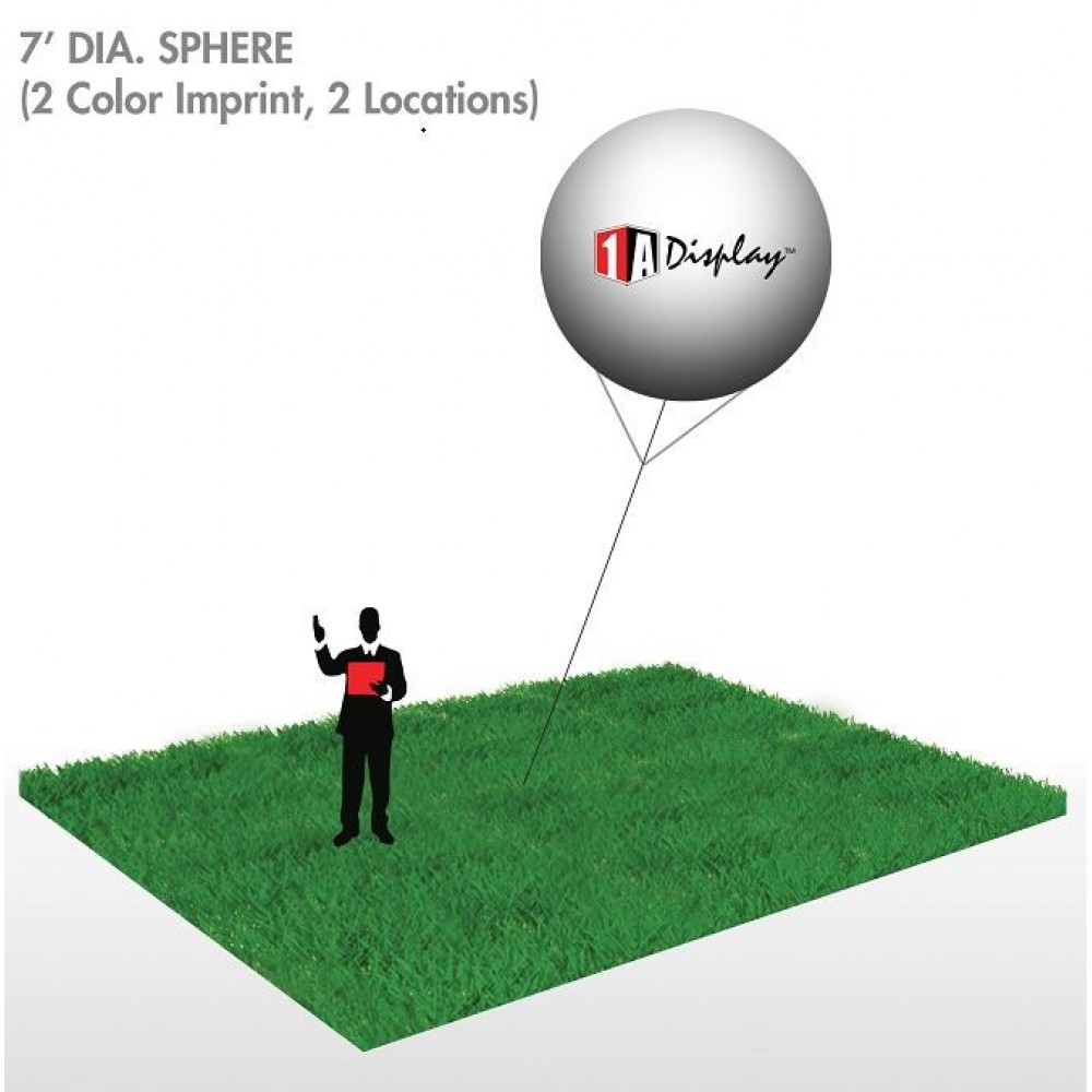 Sphere, Black (2-Color Imprint, 2 Locations) 7'Dia. Logo Branded