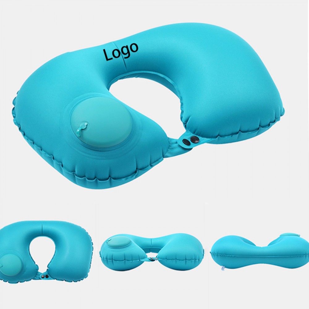 Flocked Inflatable Neck Pillow with Logo Flocked Inflatable Neck Pillow with Logo