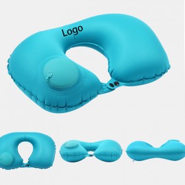Flocked Inflatable Neck Pillow with Logo