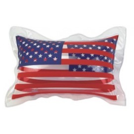 11" Inflatable Clear Two Sided U.S. Flag Pillow with Logo