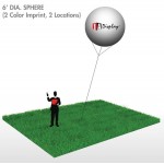 Sphere, Red (2-Color Imprint, 2 Locations) 6'Dia. with Logo