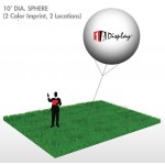 Sphere, White (2-Color Imprint, 2 Locations) 10'Dia. Custom Printed