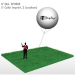 Sphere, Yellow (1-Color Imprint, 2 Locations) 8'Dia. Logo Branded