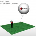 Logo Branded Sphere, Red (2-Color Imprint, 2 Locations) 9'Dia.