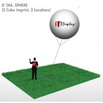 Logo Branded Sphere, Red (2-Color Imprint, 2 Locations) 8'Dia.