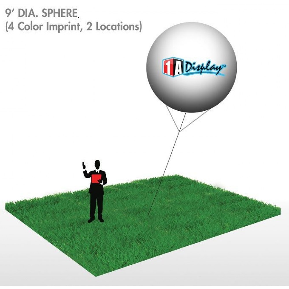 Sphere, Black (4-Color Imprint, 2 Locations) 9'Dia. Custom Printed Sphere, Black (4-Color Imprint, 2 Locations) 9'Dia. Custom Printed