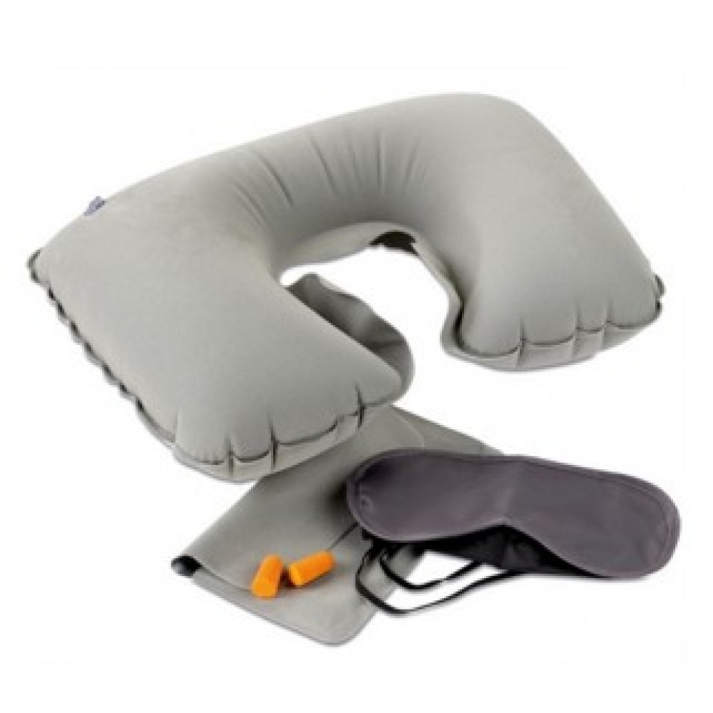 Inflatable U Shape Neck Pillow with Eye Mask & Earplugs Custom Printed Inflatable U Shape Neck Pillow with Eye Mask & Earplugs Custom Printed