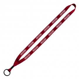 Economy Polyester Lanyard W/ Metal Crimp - 3/4"X36" with Logo