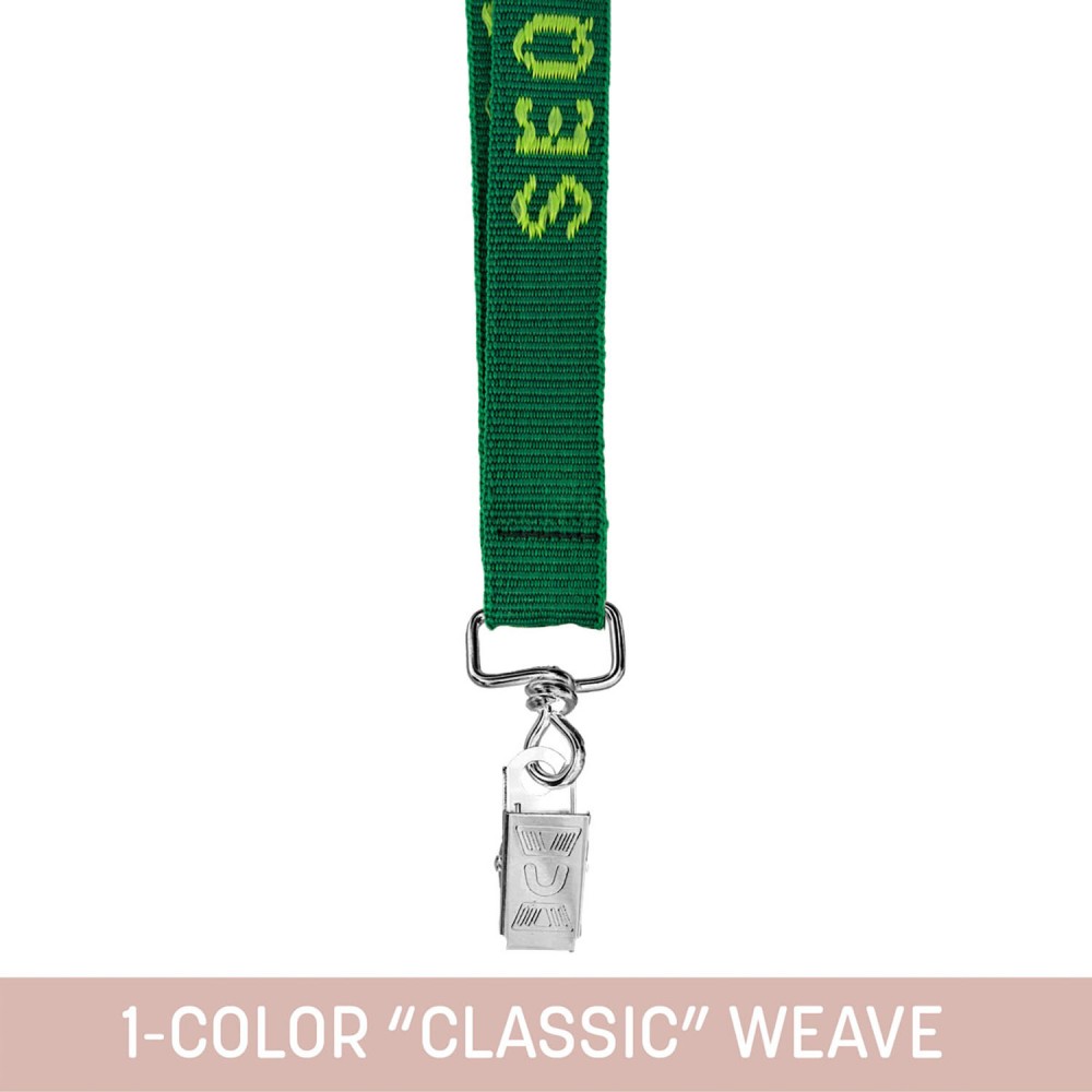 Promotional 3/4" Woven Lanyard w/ Swivel Bulldog Clip - "Classic" Weave Promotional 3/4" Woven Lanyard w/ Swivel Bulldog Clip - "Classic" Weave
