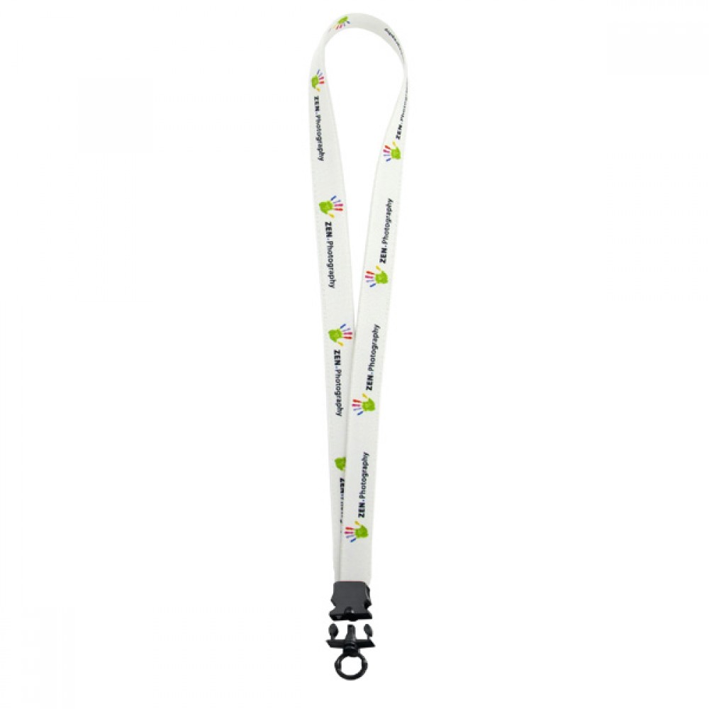 Personalized 3/4" Dye Sublimated Stretchy Elastic Lanyard W/ Plastic Snap Buckle Release