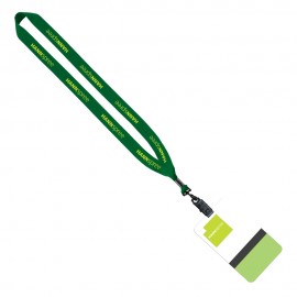 3/4" Polyester Lanyard with 3" 5/8" x 5" 1/2" ID Badge with Logo