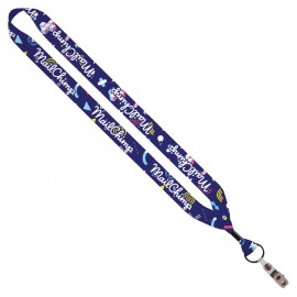 3/4" Dye-Sublimated Lanyard with Metal Crimp, Split-Ring & Bulldog Clip with Logo  3/4" Dye-Sublimated Lanyard with Metal Crimp, Split-Ring & Bulldog Clip with Logo