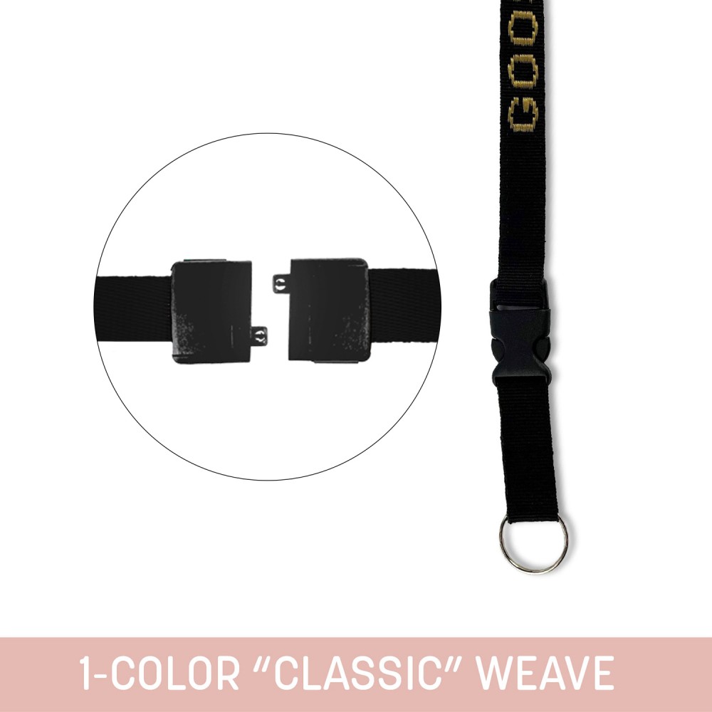 3/4" Woven Detachable Lanyard w/ Split Ring & Back Breakaway - "Classic" We with Logo 3/4" Woven Detachable Lanyard w/ Split Ring & Back Breakaway - "Classic" We with Logo