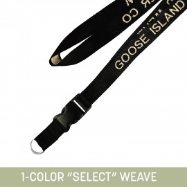 1" Woven Detachable Lanyard w/ Split Ring- "Select" Weave with Logo