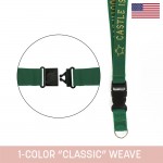 Custom 1" Woven Detachable Lanyard w/ Split Ring & Back Breakaway - "Classic" Weave