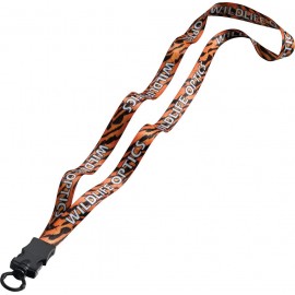1/2" Dye-Sublimated Lanyard with Plastic Snap-Buckle Release and Plastic O-Ring with Logo