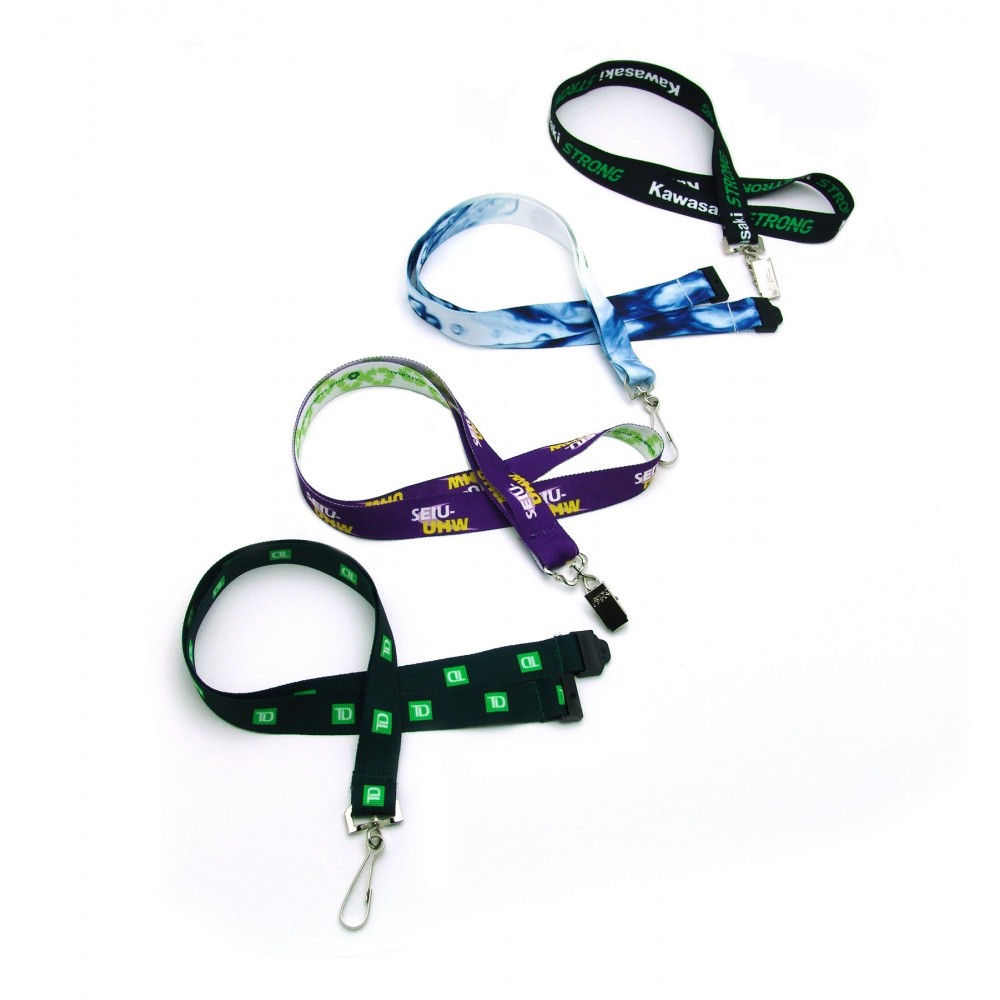 3/4" Digitally Sublimated Recycled Lanyard w/ Deluxe Swivel Hook with Logo