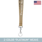 Logo Branded 3/4" Woven Lanyard w/ Swivel Snap & Split Ring - "Platinum" Weave