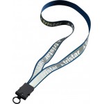 3/4" Reflective Lanyard W/ Plastic Snap Buckle Release & O-Ring with Logo