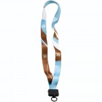 Customized 3/4" Dye-Sublimated Lanyard With Plastic Clamshell And Plastic Swivel Snap