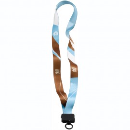 Customized 3/4" Dye-Sublimated Lanyard With Plastic Clamshell And Plastic Swivel Snap