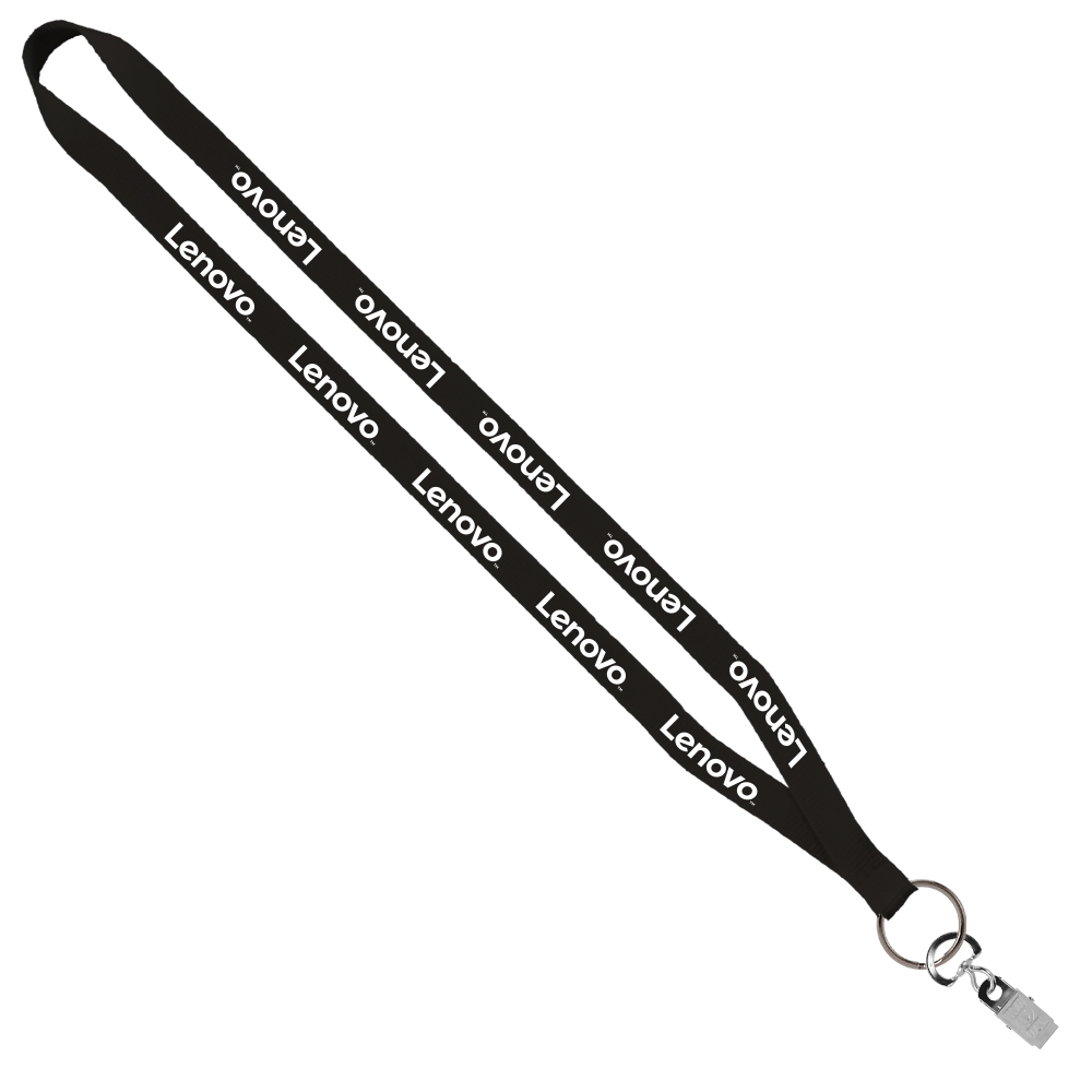 Promotional 1/2" Polyester Lanyard With Sewn Metal Bulldog Clip