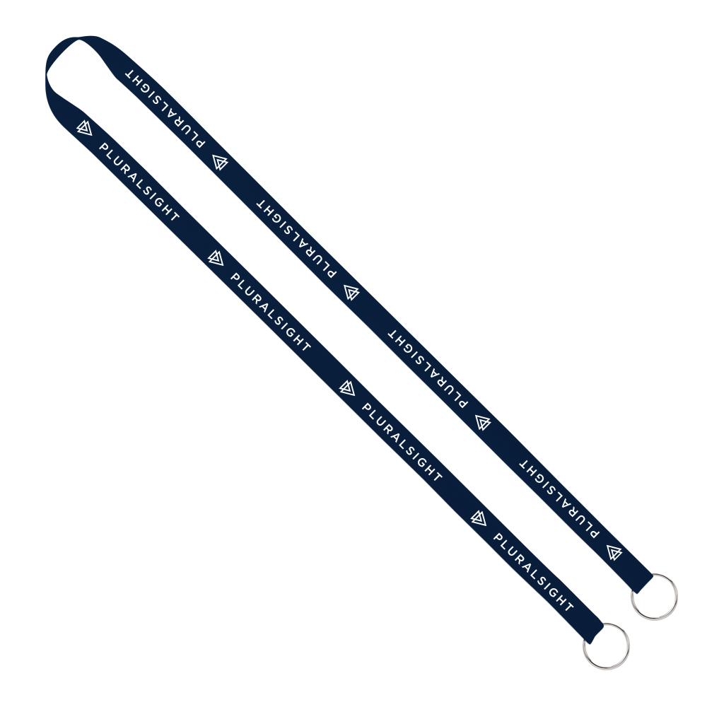 Custom Import Rush 1/2" Polyester 2-Ended Lanyard With Dual Sewn Silver Metal Split-Ring