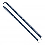 Custom Import Rush 1/2" Polyester 2-Ended Lanyard With Dual Sewn Silver Metal Split-Ring