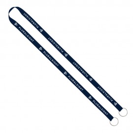 Customized IMPORT Rush 1/2" Polyester 2-Ended Lanyard with Dual Sewn Silver Metal Split-Ring