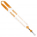 3/4" Dye-Sublimated Lanyard With Metal Crimp And Metal Swivel Snap Hook with Logo