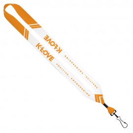 3/4" Dye-Sublimated Lanyard With Metal Crimp And Metal Swivel Snap Hook with Logo