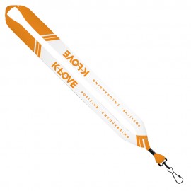 Logo Branded " Dye-Sublimated Lanyard w/Metal Crimp & Metal Swivel Snap Hook