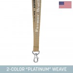 3/4" Woven Lanyard w/ Lobster Claw - "Platinum" Weave with Logo